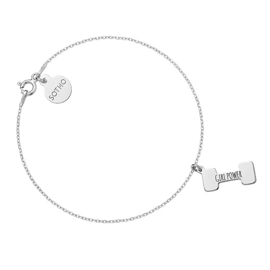 bransoletki srebrne Srebrna bransoletka ciężarek GIRL POWER