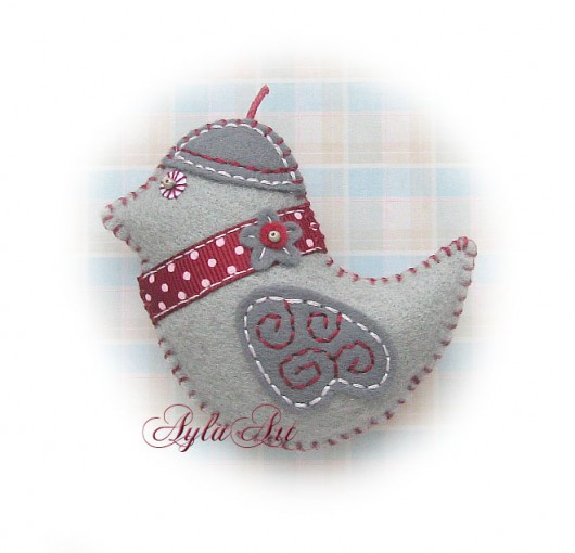 ĆWIREK  w szarościach + bordo :) AylaArt