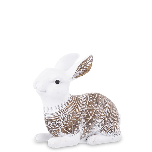 ozdoby wielkanocne Dekoracja - królik pomalowany 13x15x7 cm jak PISANKA