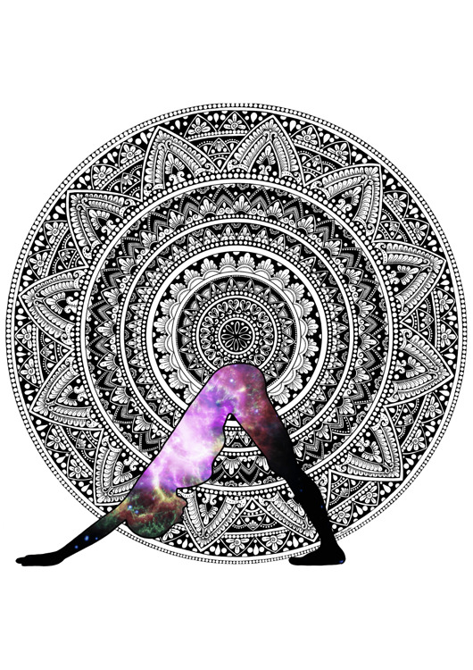 grafiki i ilustracje Mandala Adho Mukha Svanasana 1