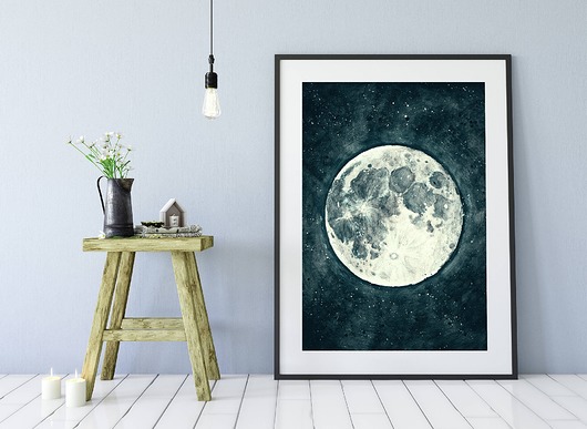 grafiki i ilustracje Moon. Plakat