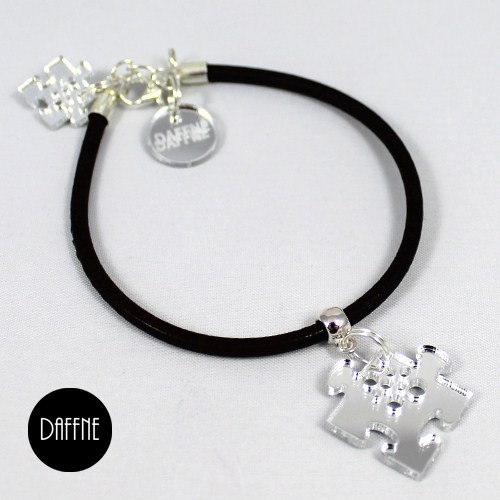 Bransoletka Black Strap with Puzzel by Daffne LOVINA PRINTS