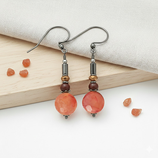 kolczyki srebrne Srebrne kolczyki z agatem