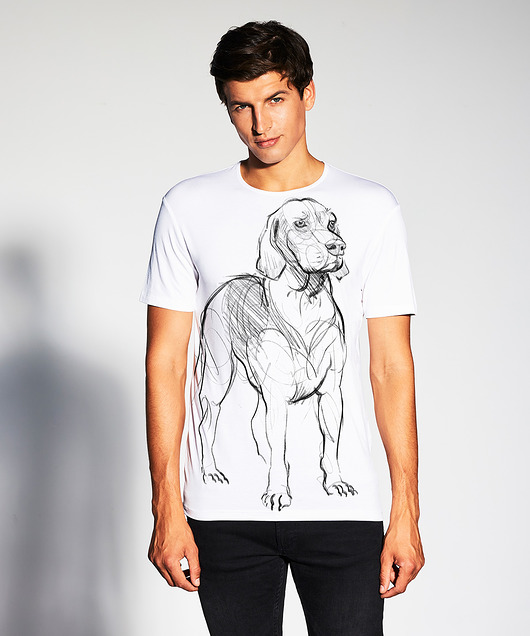 t-shirty męskie Ogar polski Dog Men's T-shirt white