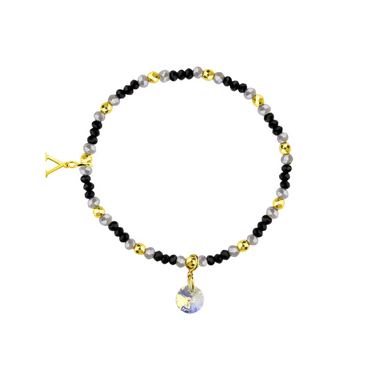 bransoletki z kamieni naturalnych Bransoletka Swarovski Grey Gold