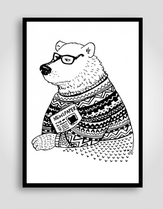 grafiki i ilustracje Miś w klimacie vintage:)