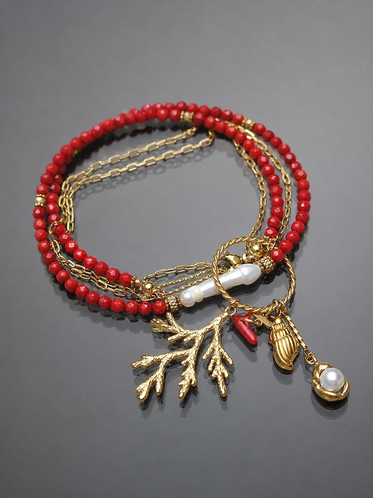 chokery Sea collection - Koral red vol. 3 /choker/ 22.03.26