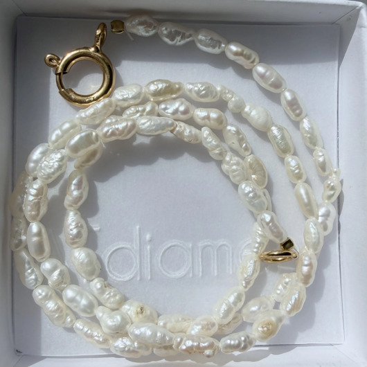 korale Naszyjnik z naturalnych pereł NIEIDEALNYno.2