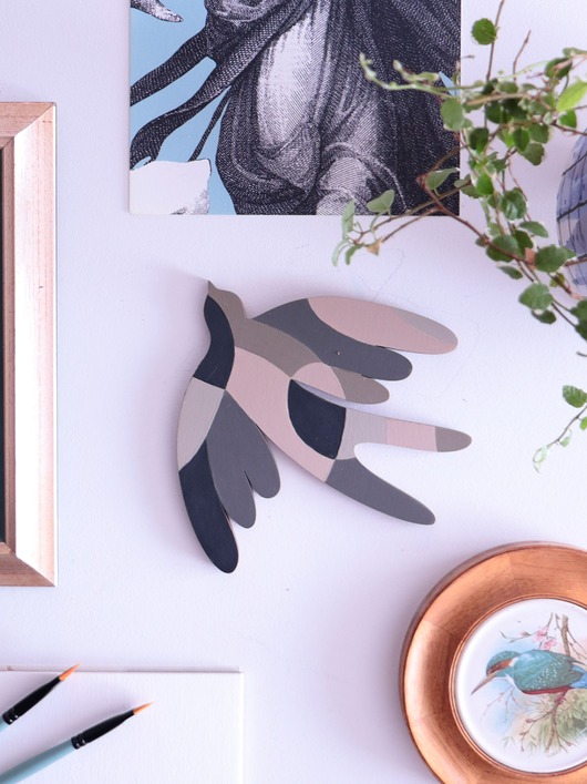 Ozdoby na ścianę Jaskółki drewniany dekor