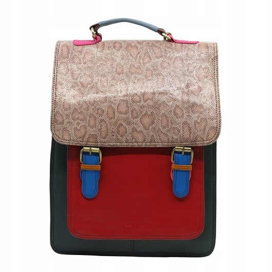 plecaki Plecak skórzany damski torebka 2w1 elegancki pojemny mieści A4 OLIVKA