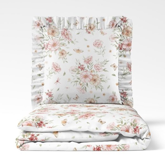 kocyki, kołderki, pościel dla dzieci Komplet pościeli Meadow z falbanką 100x135 PZ