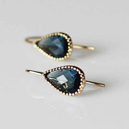 Kolczyki pozłacane Gold and Blue Drop Mitsu