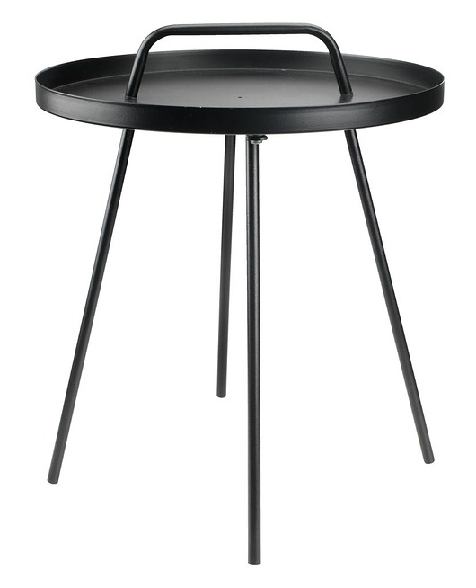 Stolik pomocnik stal czarny z uchwytem Home Design