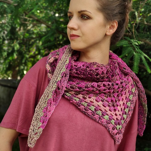 zielony akcent / klasyczna chusta agat handmade