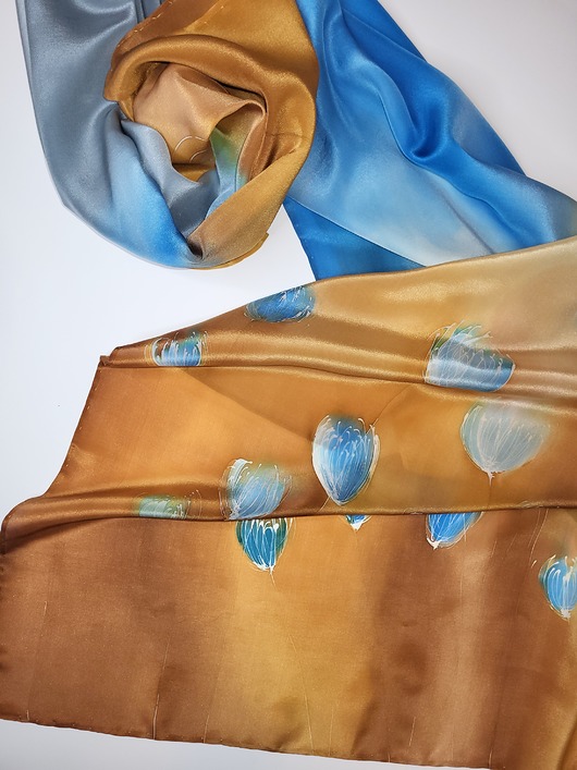 szale damskie Szal jedwabny malowany dla mamy