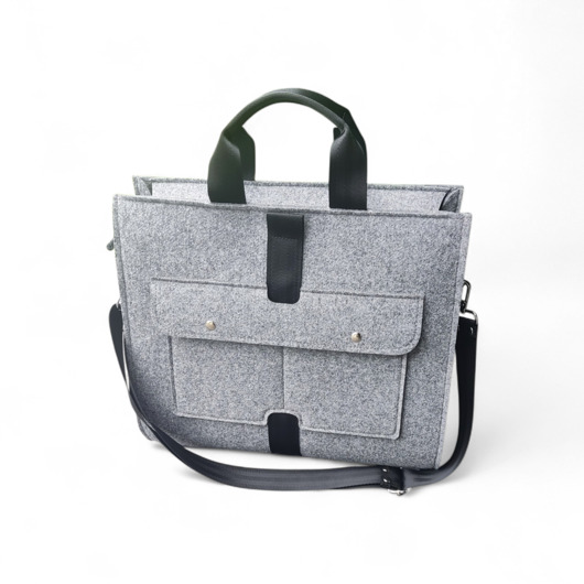 torby XXL Designerska torba z filcu ver. 2 - szara - z kieszonką