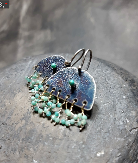 kolczyki wire wrapping aurelia aurita