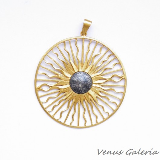 Wisiorek srebrny pozłacany - Słoneczne promienie VENUS GALERIA