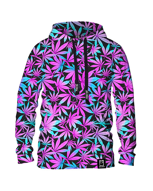 bluza z kapturem damska Damska Bluza z kapturem Neon Leaves