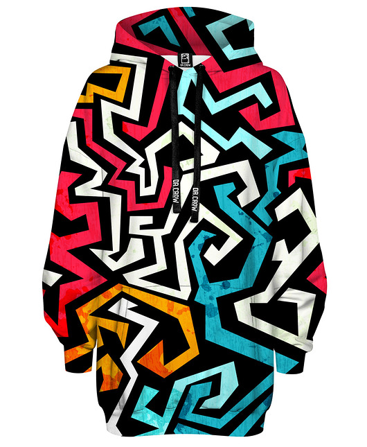bluza z kapturem damska Bluza Oversize Tunika DR.CROW Crazy Style