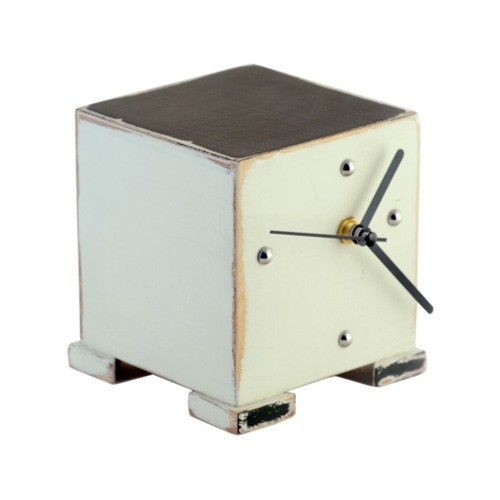 zegarek CUBE vintage B&W Clock Wood Studio