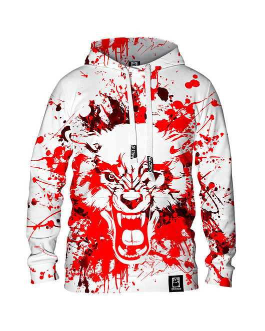 bluzy męskie Męska Bluza z kapturem DR.CROW Wilkołak
