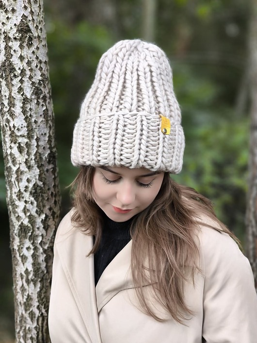 czapki damskie Wełniana czapka zimowa peruvian WOOLY jasny beż