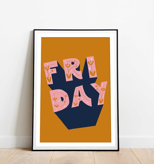 grafiki i ilustracje "Friday"- Nowoczesna Grafika Ścienna