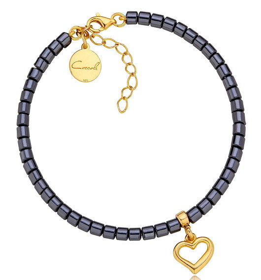 BRANSOLETKA Z HEMATYTÓW I SREBRA 925 POZŁACANEGO Coccola JEWELLERY