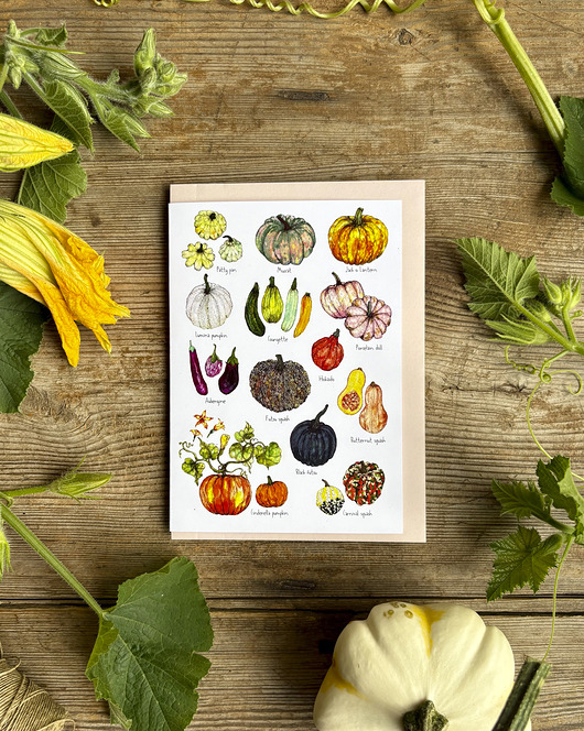 kartki okolicznościowe - wydruki Dynie- Bakłażany - Kartka- Grafika- Ilustracja