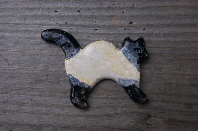 magnesy Ceramiczny magnes kot biało-czarny
