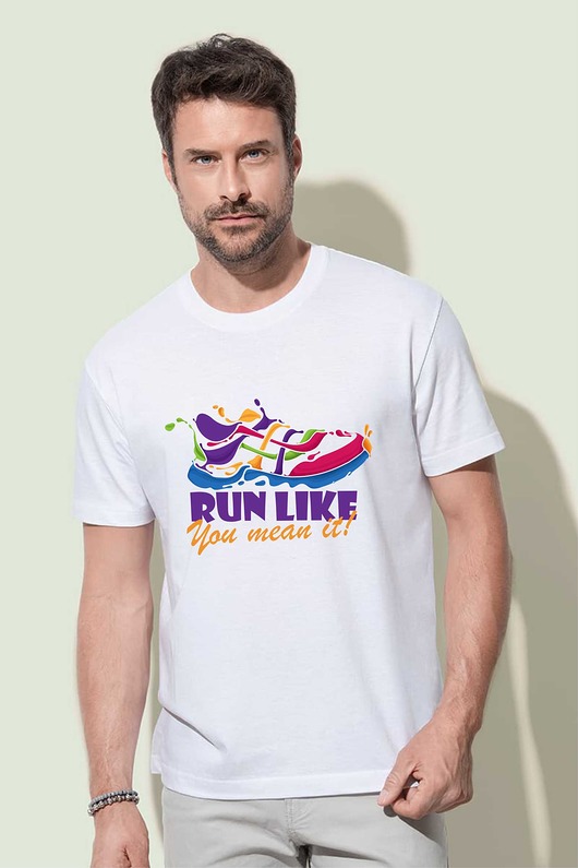 t-shirty męskie Koszulka organiczna z nadrukiem Run Like