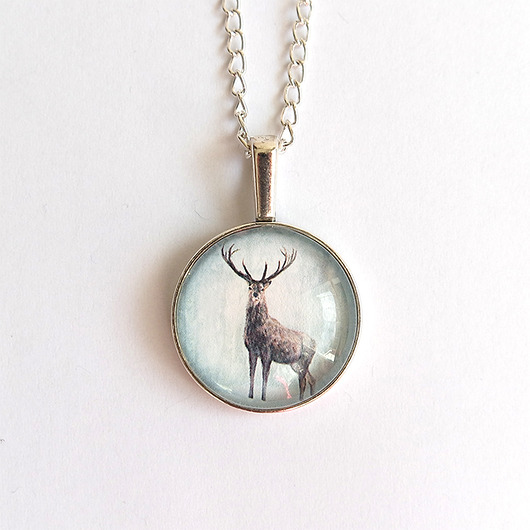 wisiory Medalion, naszyjnik - Jeleń 3 - prosty