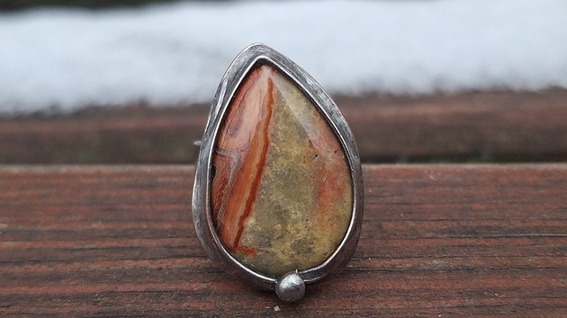 pierścionki - różne Szalony agat - pierścionek regulowany