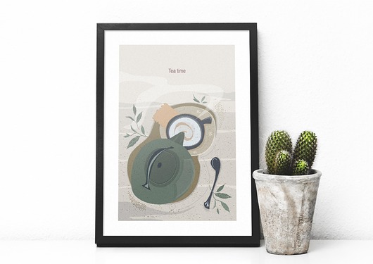 Tea time - plakat A3/B2 Justyna Mioduszewska