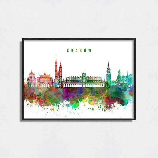 Plakat Kraków Akwarela Pas De LArt