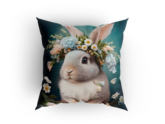 poduszki z grafiką Poduszka ozdobna na wielkanoc z zajączkiem