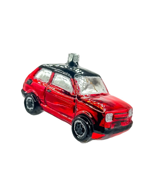 ozdoby choinkowe Bombka choinkowa: Fiat 126p Maluch: czerwony z czarnym dachem