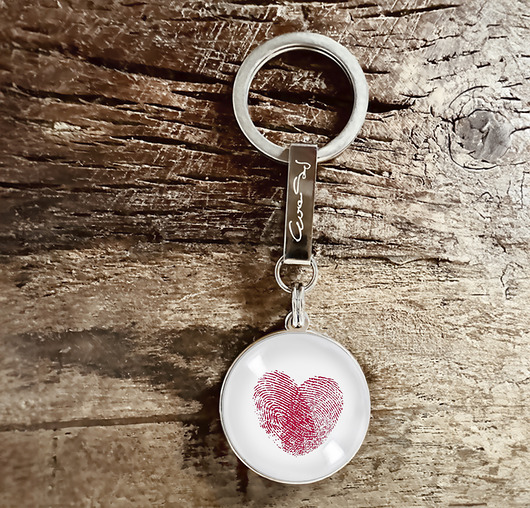 breloki Love,  stalowy brelok + box