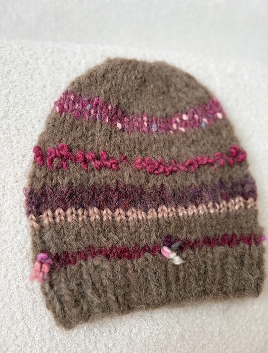 czapki damskie Brązowa alpaka