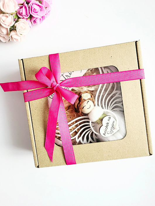 dodatki - różne Gotowy Upominek Prezent Na Dzień Babci-  ANIOŁEK biała zawieszka