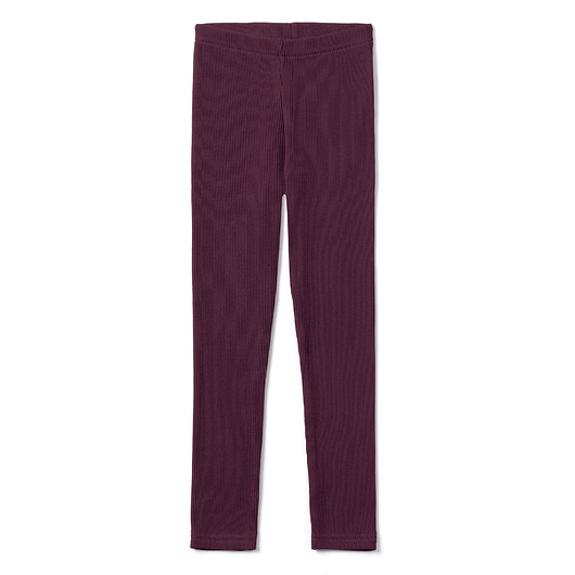 legginsy i getry dla dziewczynki Legginsy dziecięce prążek śliwka