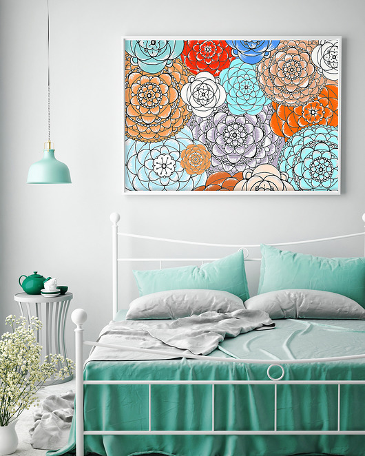 grafiki i ilustracje Kwiaty 50x70cm
