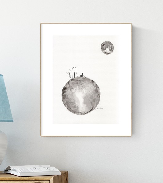 grafika 30 x 40 cm  wykonana ręcznie, abstrakcja Krystyna Siwek Art