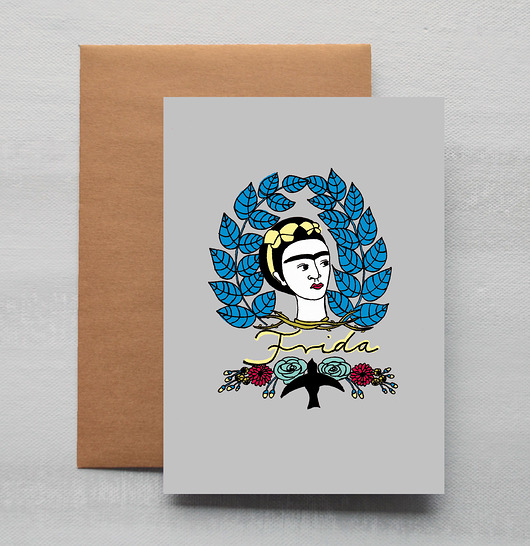 Frida - na szarym tle Anna Chudzik Pawlik Art