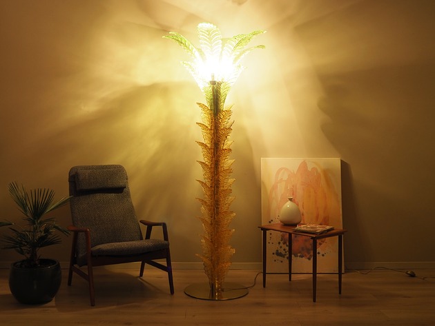 lampy podłogowe Lampa Palma, szkło Murano, włoski design, lata 70, produkcja: Włochy
