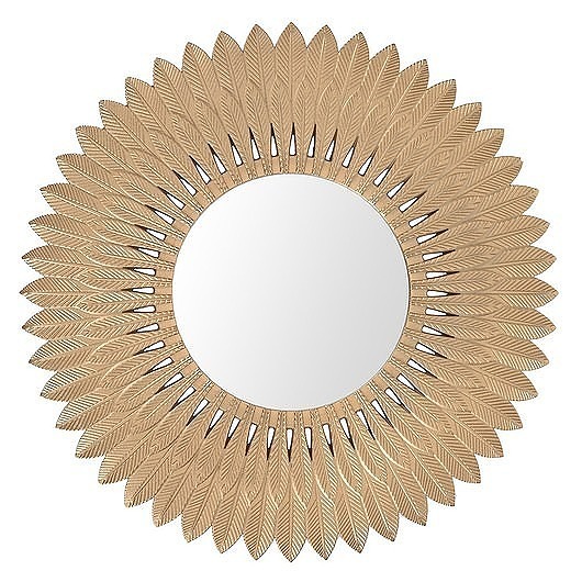 Lustro Ścienne Złote Pióra 50 cm MIA home