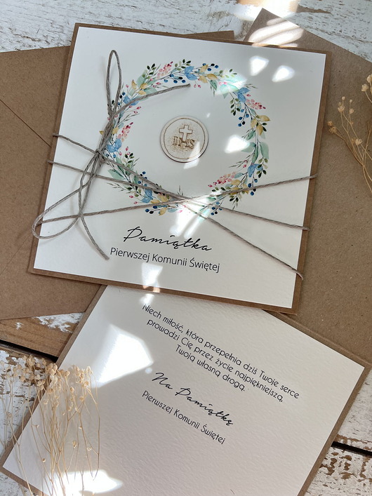 kartki na komunię Najpiękniejsza ręcznie robiona kartka komunijna, prezent