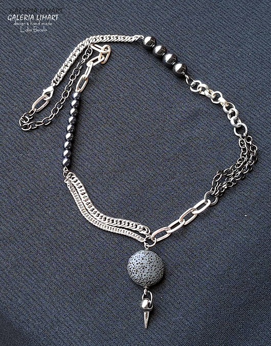 wisiory Łańcuszkowy naszyjnik - wisior w stylu boho unikat handmade unisex PREZENT