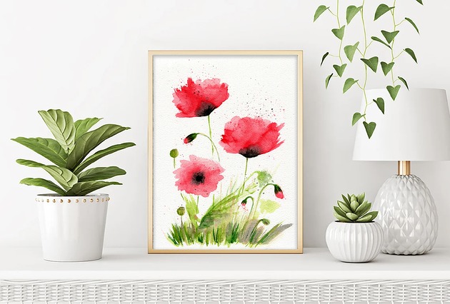 obrazy Oryginalna akwarela. Maki II A4